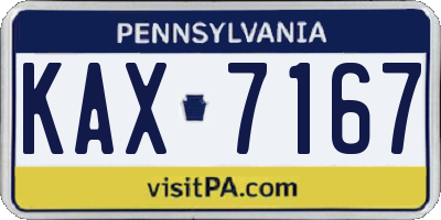 PA license plate KAX7167