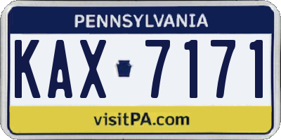 PA license plate KAX7171