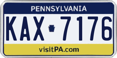 PA license plate KAX7176