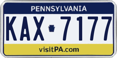 PA license plate KAX7177