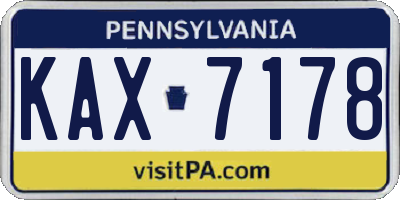 PA license plate KAX7178