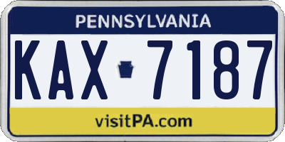 PA license plate KAX7187