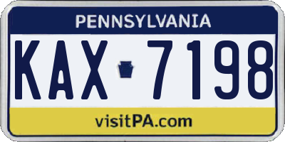 PA license plate KAX7198