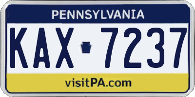 PA license plate KAX7237