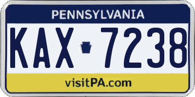 PA license plate KAX7238