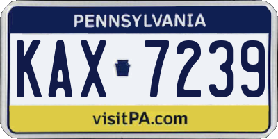 PA license plate KAX7239