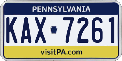 PA license plate KAX7261
