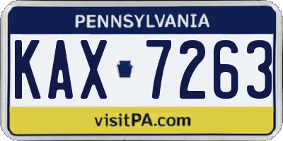 PA license plate KAX7263