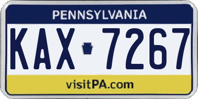 PA license plate KAX7267