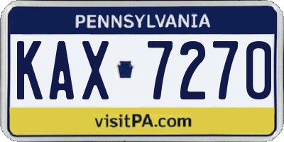PA license plate KAX7270