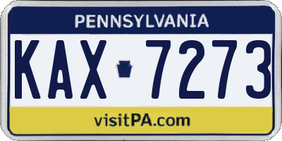 PA license plate KAX7273