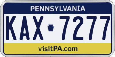PA license plate KAX7277