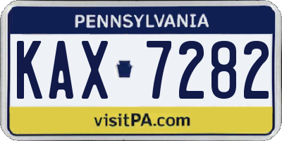 PA license plate KAX7282