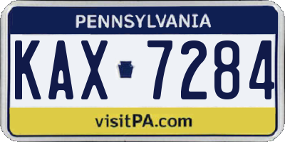 PA license plate KAX7284