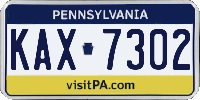 PA license plate KAX7302