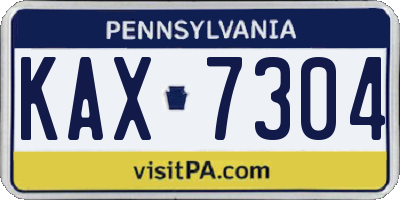 PA license plate KAX7304