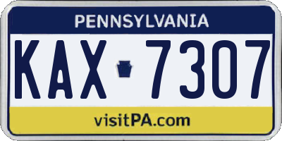 PA license plate KAX7307
