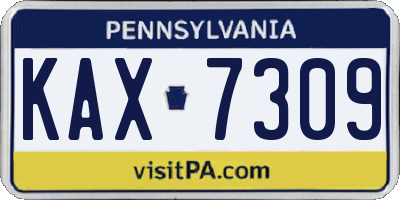 PA license plate KAX7309