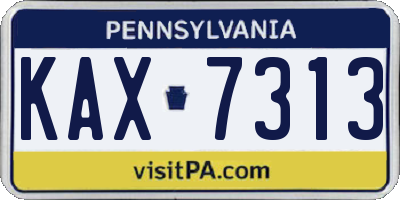 PA license plate KAX7313