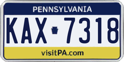 PA license plate KAX7318