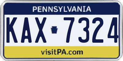 PA license plate KAX7324