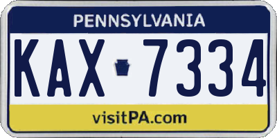 PA license plate KAX7334