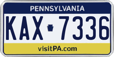 PA license plate KAX7336