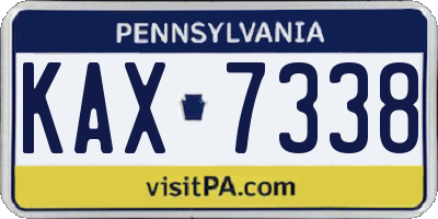 PA license plate KAX7338