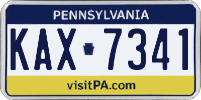 PA license plate KAX7341