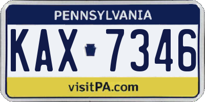 PA license plate KAX7346