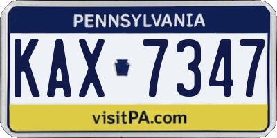 PA license plate KAX7347