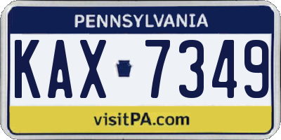 PA license plate KAX7349
