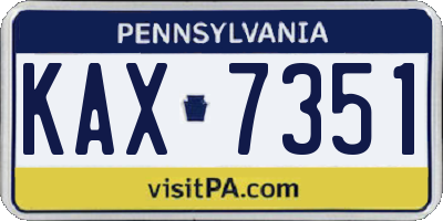 PA license plate KAX7351