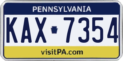 PA license plate KAX7354