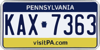 PA license plate KAX7363