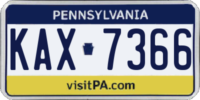 PA license plate KAX7366
