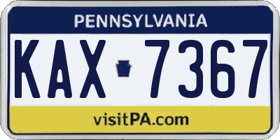 PA license plate KAX7367
