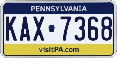 PA license plate KAX7368