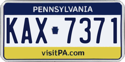 PA license plate KAX7371