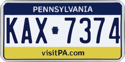 PA license plate KAX7374