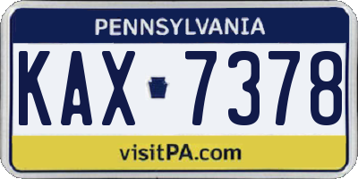 PA license plate KAX7378
