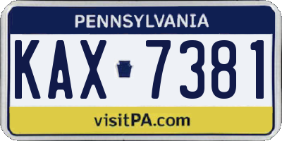 PA license plate KAX7381