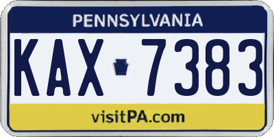PA license plate KAX7383