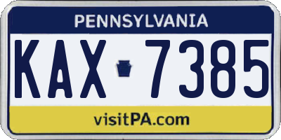 PA license plate KAX7385