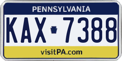 PA license plate KAX7388
