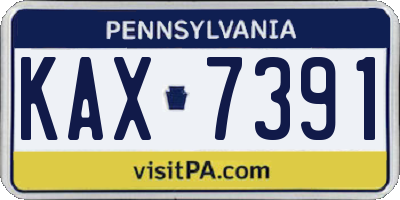 PA license plate KAX7391