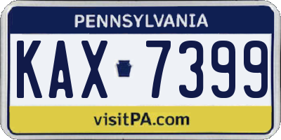 PA license plate KAX7399