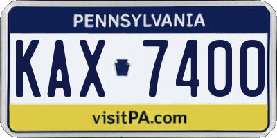 PA license plate KAX7400