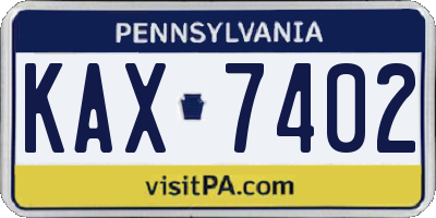 PA license plate KAX7402