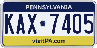 PA license plate KAX7405